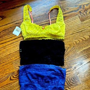 Free people 3 pcs assorted lace items, one NWT all are size S